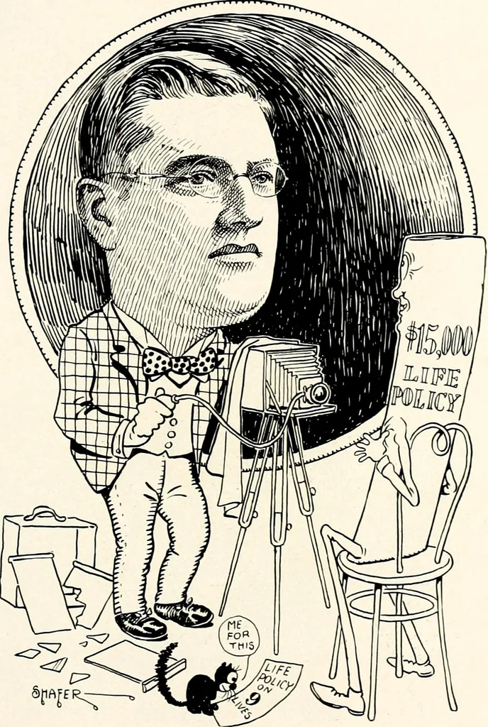 An illustration from A gallery of pen sketches in black and white of "Cincinnatians as we see 'em", 1905, leaf 396