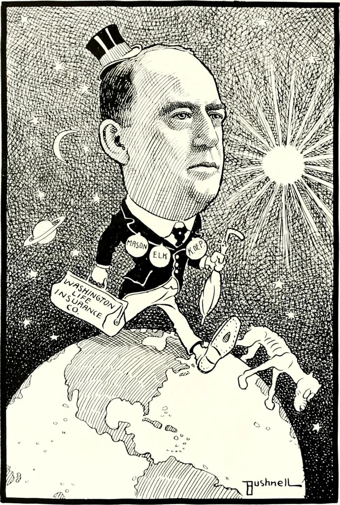 An illustration from A gallery of pen sketches in black and white of "Cincinnatians as we see 'em", 1905, leaf 399