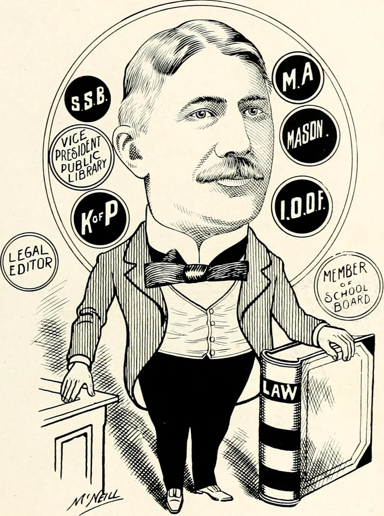 An illustration from A gallery of pen sketches in black and white of "Cincinnatians as we see 'em", 1905, leaf 400