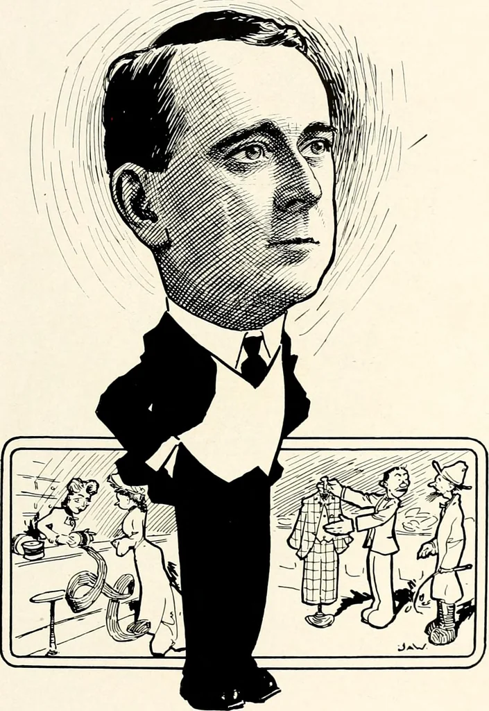An illustration from A gallery of pen sketches in black and white of "Cincinnatians as we see 'em", 1905, leaf 410