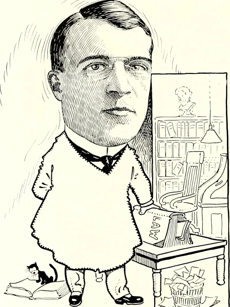 An illustration from A gallery of pen sketches in black and white of "Cincinnatians as we see 'em", 1905, leaf 413