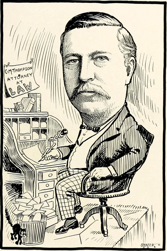An illustration from A gallery of pen sketches in black and white of "Cincinnatians as we see 'em", 1905, leaf 420