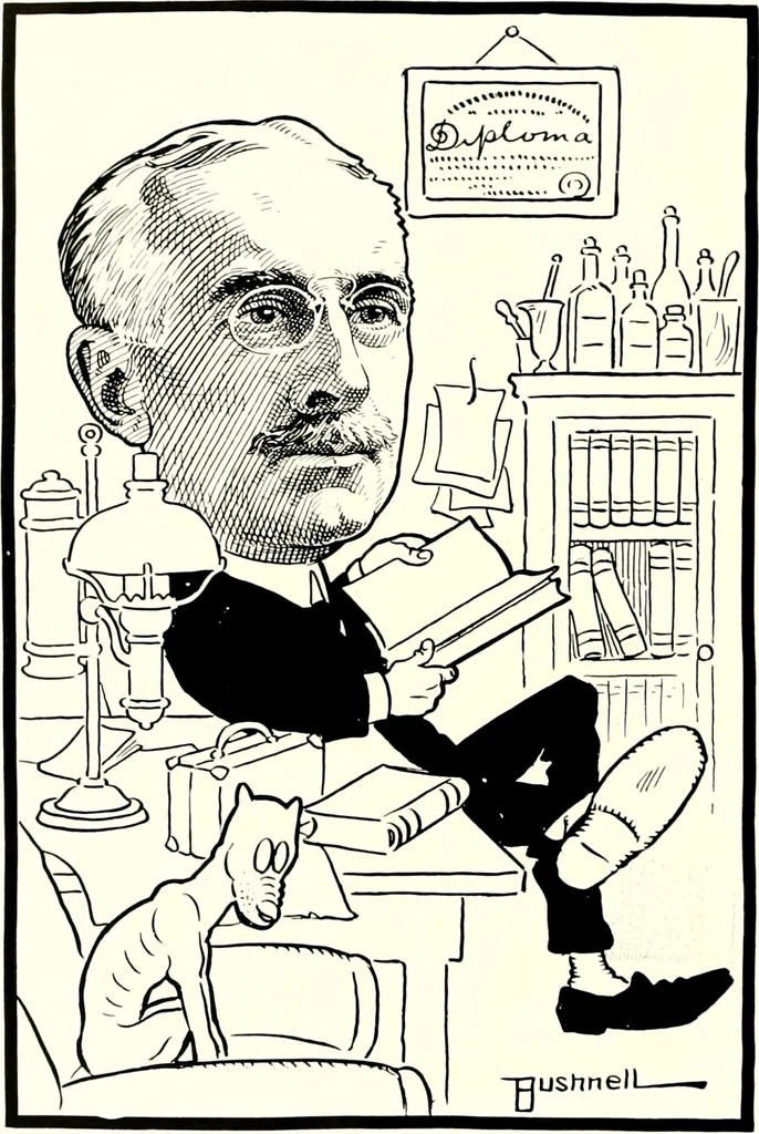 An illustration from A gallery of pen sketches in black and white of "Cincinnatians as we see 'em", 1905, leaf 421