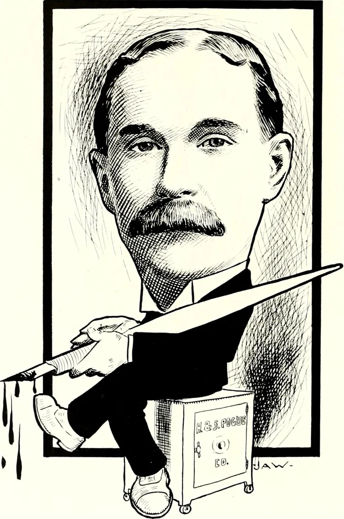 An illustration from A gallery of pen sketches in black and white of "Cincinnatians as we see 'em", 1905, leaf 423