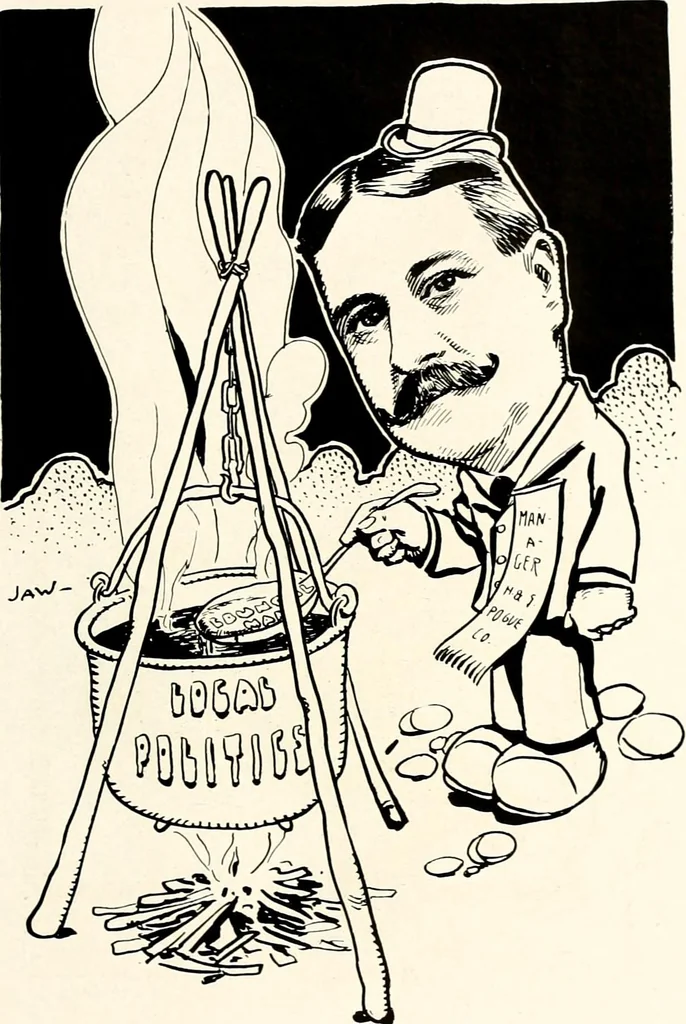 An illustration from A gallery of pen sketches in black and white of "Cincinnatians as we see 'em", 1905, leaf 424