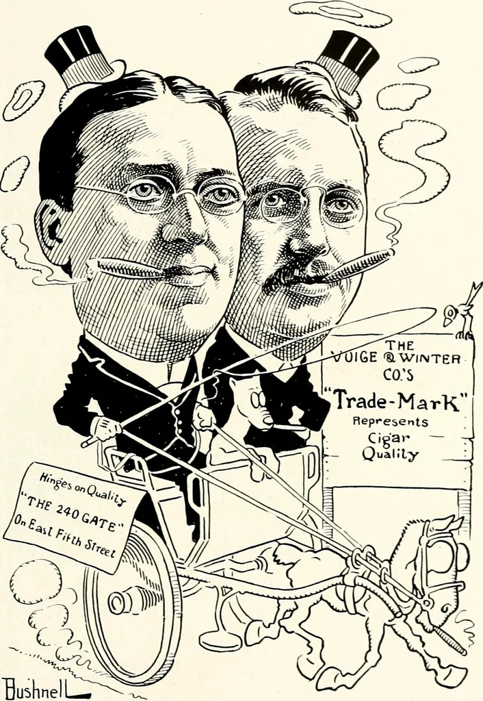An illustration from A gallery of pen sketches in black and white of "Cincinnatians as we see 'em", 1905, leaf 430