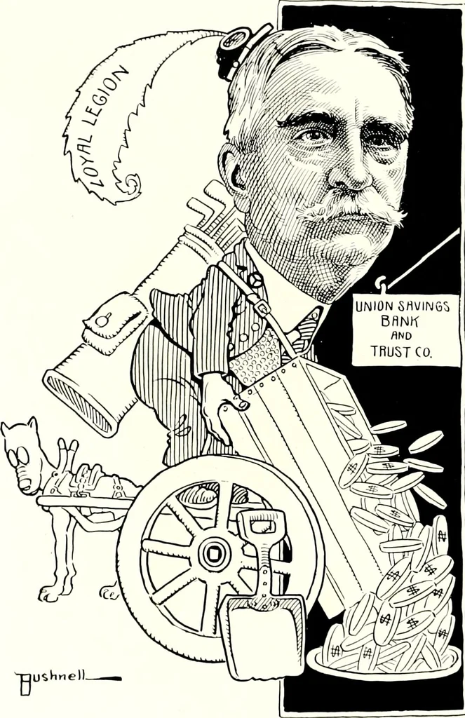 An illustration from A gallery of pen sketches in black and white of "Cincinnatians as we see 'em", 1905, leaf 431