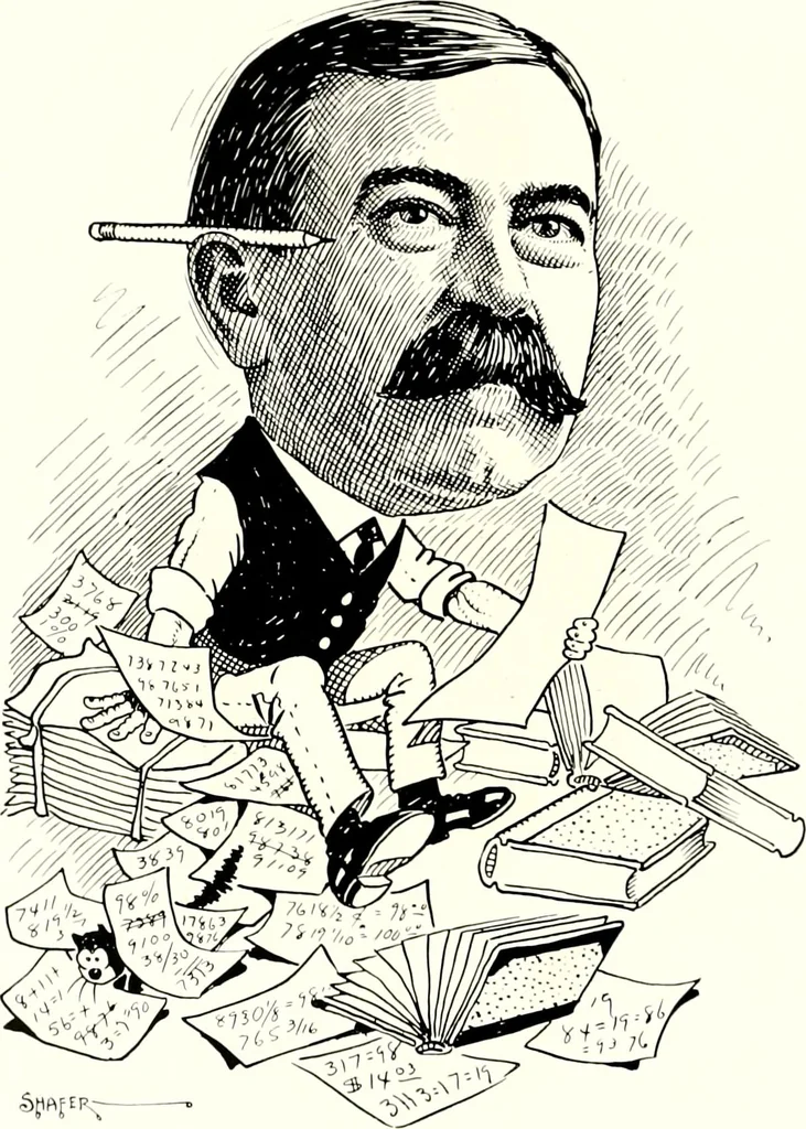 An illustration from A gallery of pen sketches in black and white of "Cincinnatians as we see 'em", 1905, leaf 443