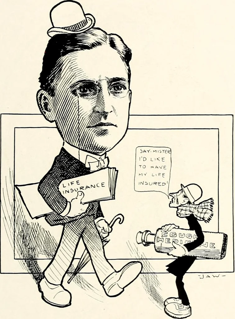 An illustration from A gallery of pen sketches in black and white of "Cincinnatians as we see 'em", 1905, leaf 446