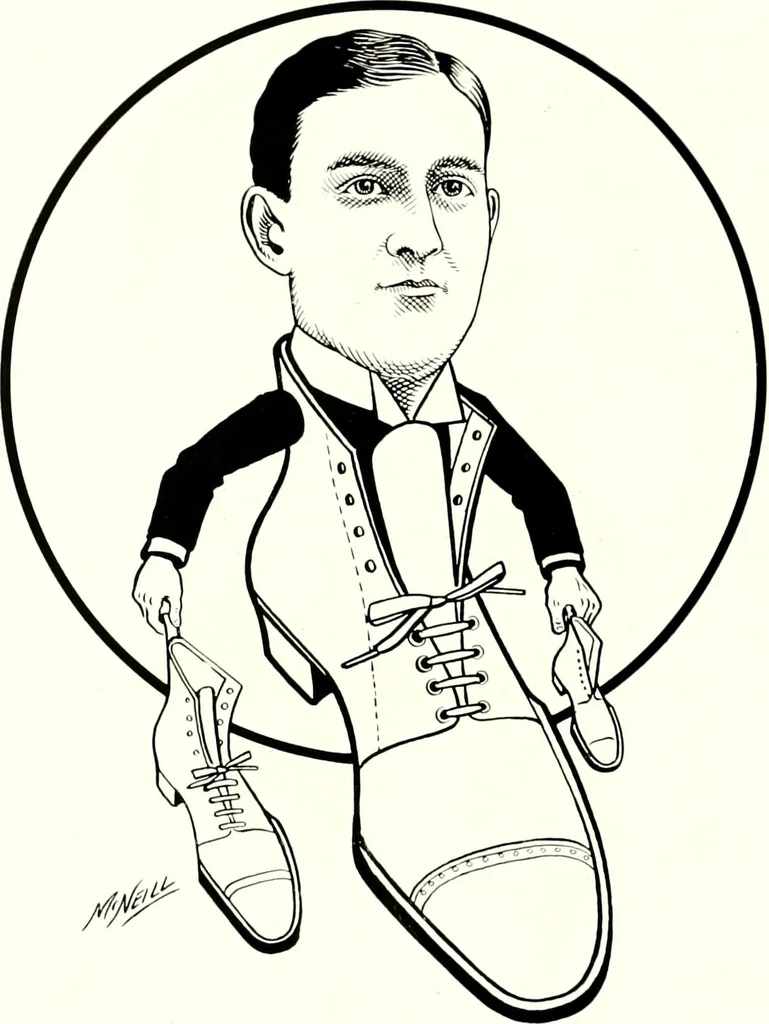 An illustration from A gallery of pen sketches in black and white of "Cincinnatians as we see 'em", 1905, leaf 447