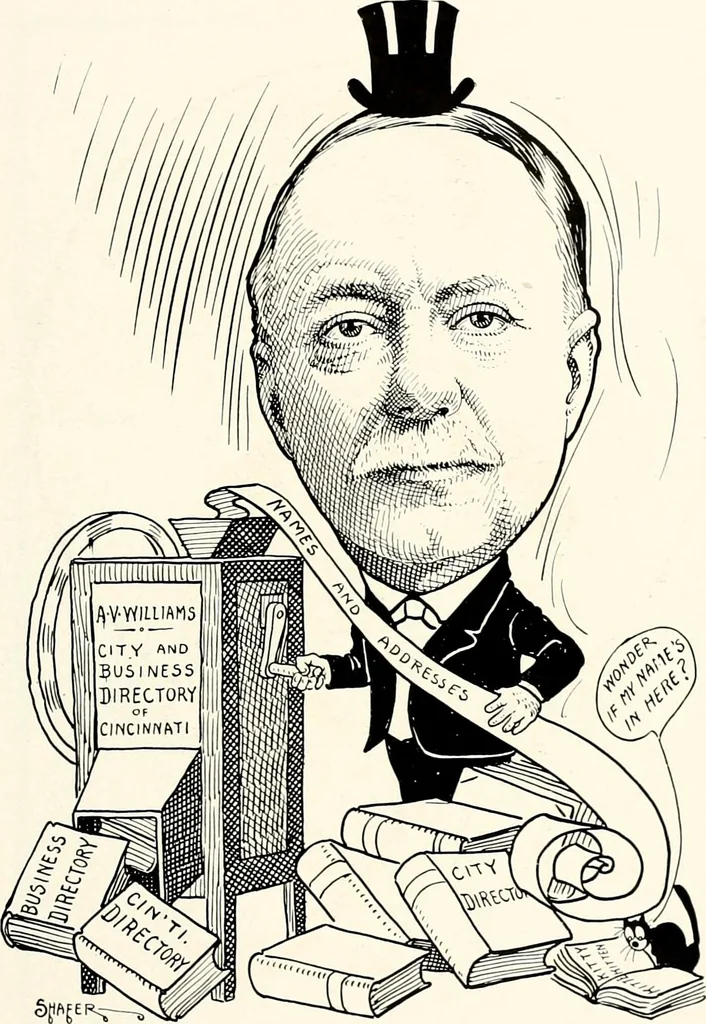 An illustration from A gallery of pen sketches in black and white of "Cincinnatians as we see 'em", 1905, leaf 448