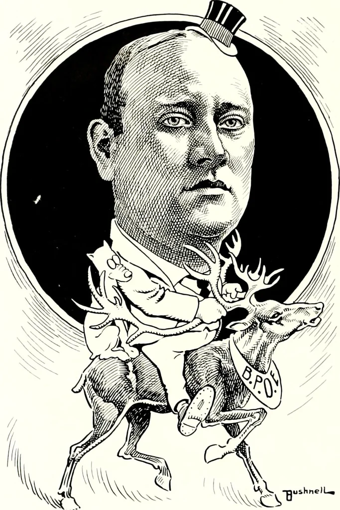 An illustration from A gallery of pen sketches in black and white of "Cincinnatians as we see 'em", 1905, leaf 45