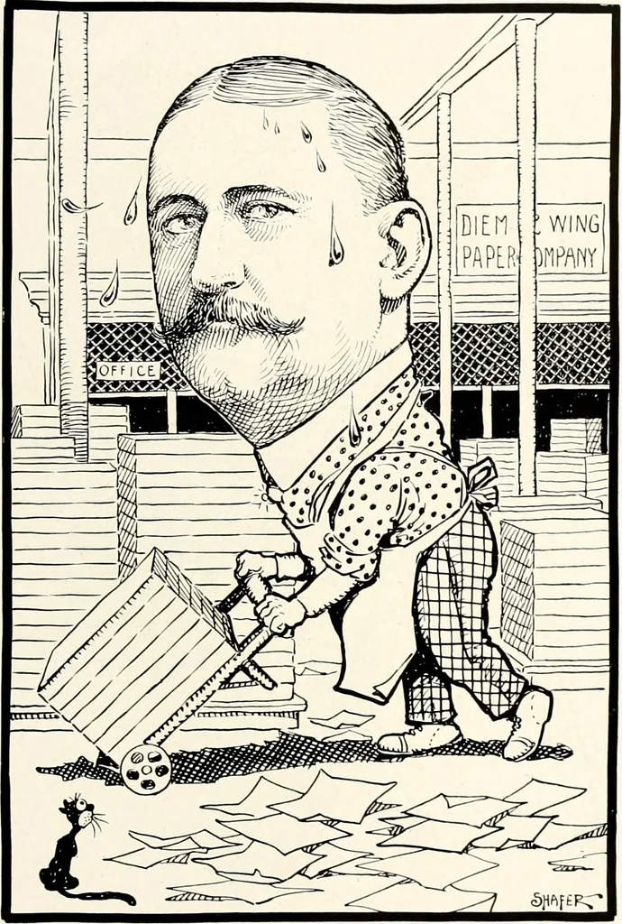 An illustration from A gallery of pen sketches in black and white of "Cincinnatians as we see 'em", 1905, leaf 454