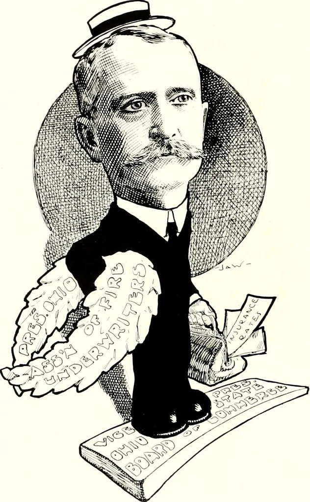 An illustration from A gallery of pen sketches in black and white of "Cincinnatians as we see 'em", 1905, leaf 459