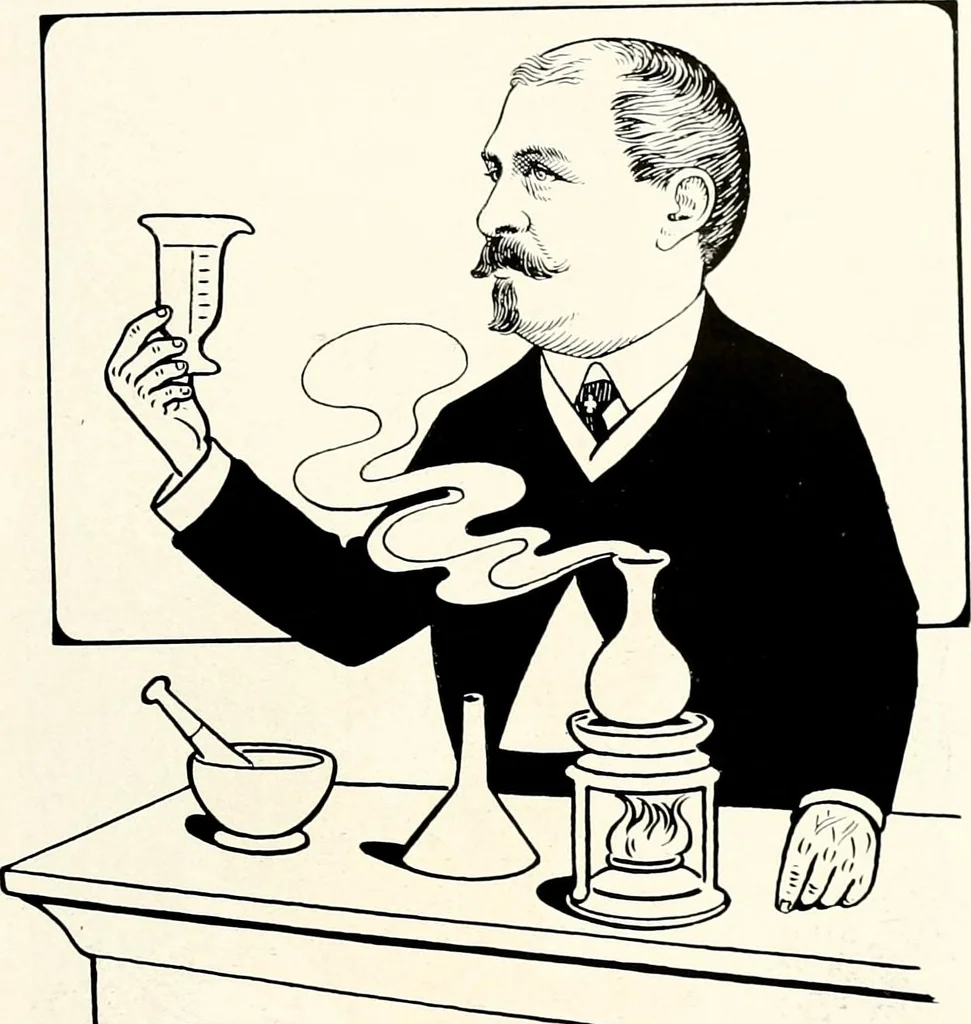 An illustration from A gallery of pen sketches in black and white of "Cincinnatians as we see 'em", 1905, leaf 464