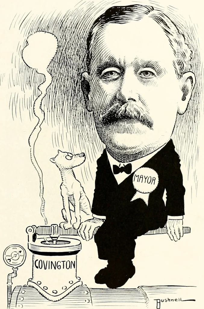 An illustration from A gallery of pen sketches in black and white of "Cincinnatians as we see 'em", 1905, leaf 470