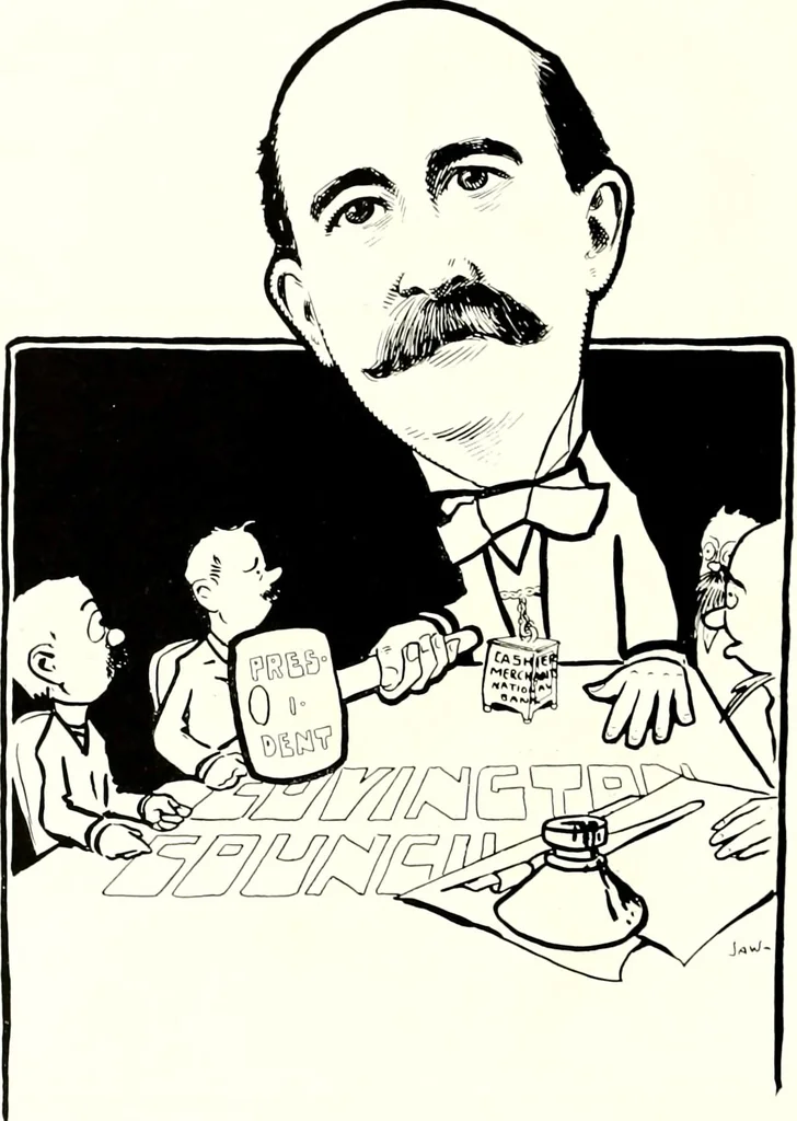 An illustration from A gallery of pen sketches in black and white of "Cincinnatians as we see 'em", 1905, leaf 471