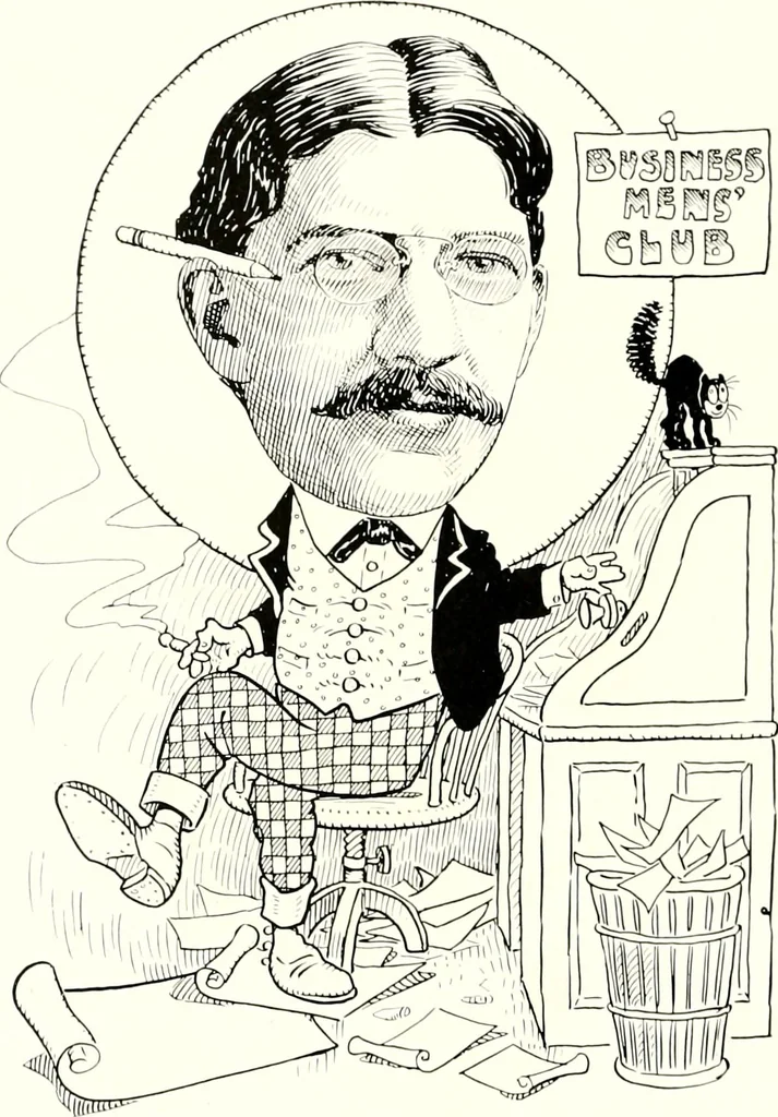 An illustration from A gallery of pen sketches in black and white of "Cincinnatians as we see 'em", 1905, leaf 473