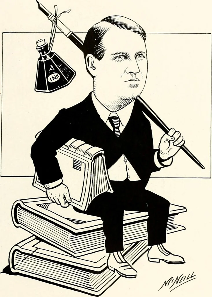 An illustration from A gallery of pen sketches in black and white of "Cincinnatians as we see 'em", 1905, leaf 474