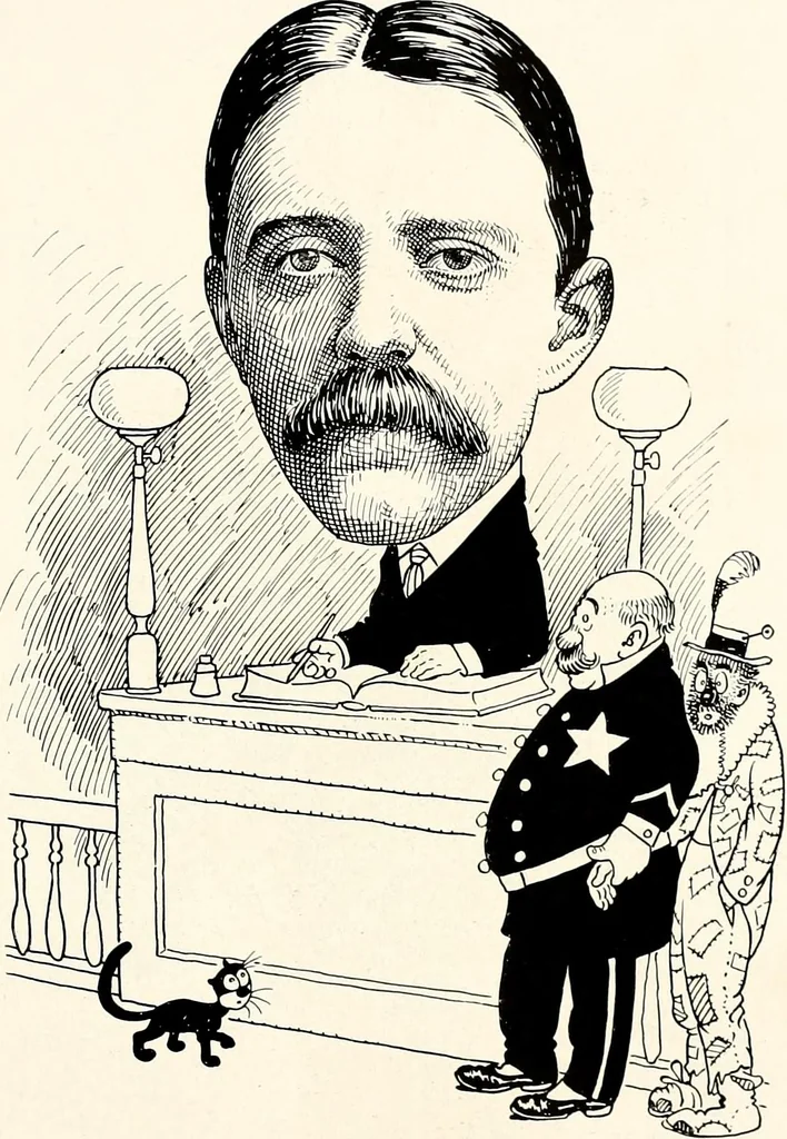 An illustration from A gallery of pen sketches in black and white of "Cincinnatians as we see 'em", 1905, leaf 484