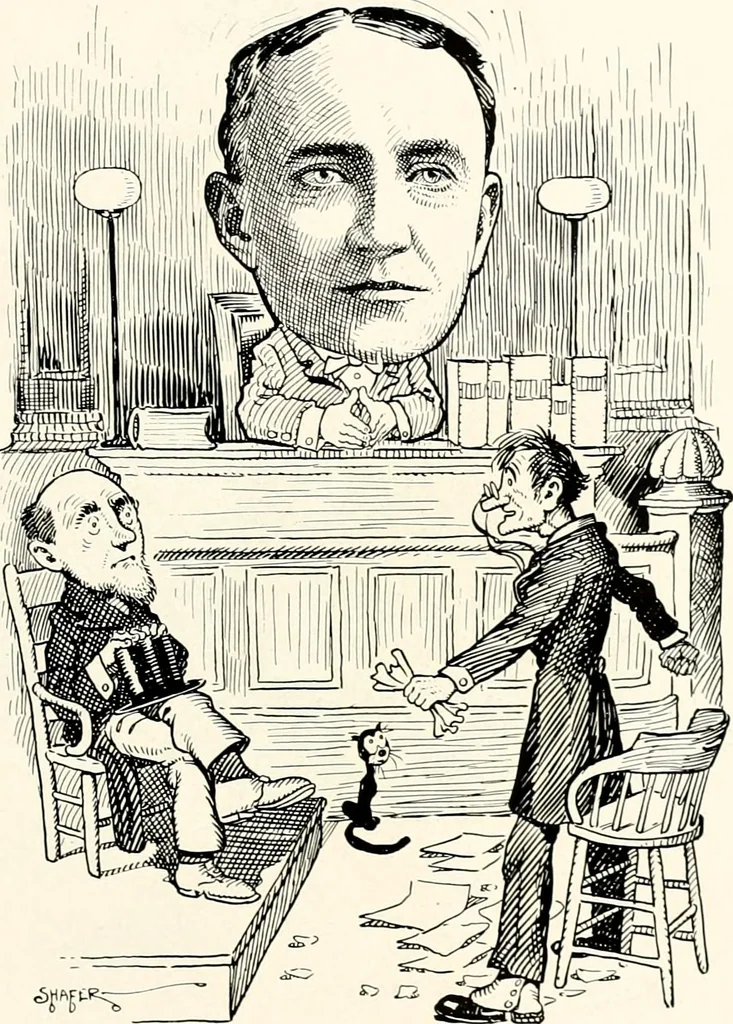 An illustration from A gallery of pen sketches in black and white of "Cincinnatians as we see 'em", 1905, leaf 486