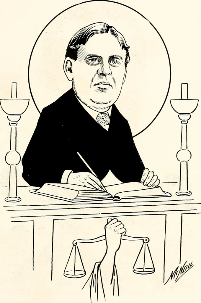 An illustration from A gallery of pen sketches in black and white of "Cincinnatians as we see 'em", 1905, leaf 488