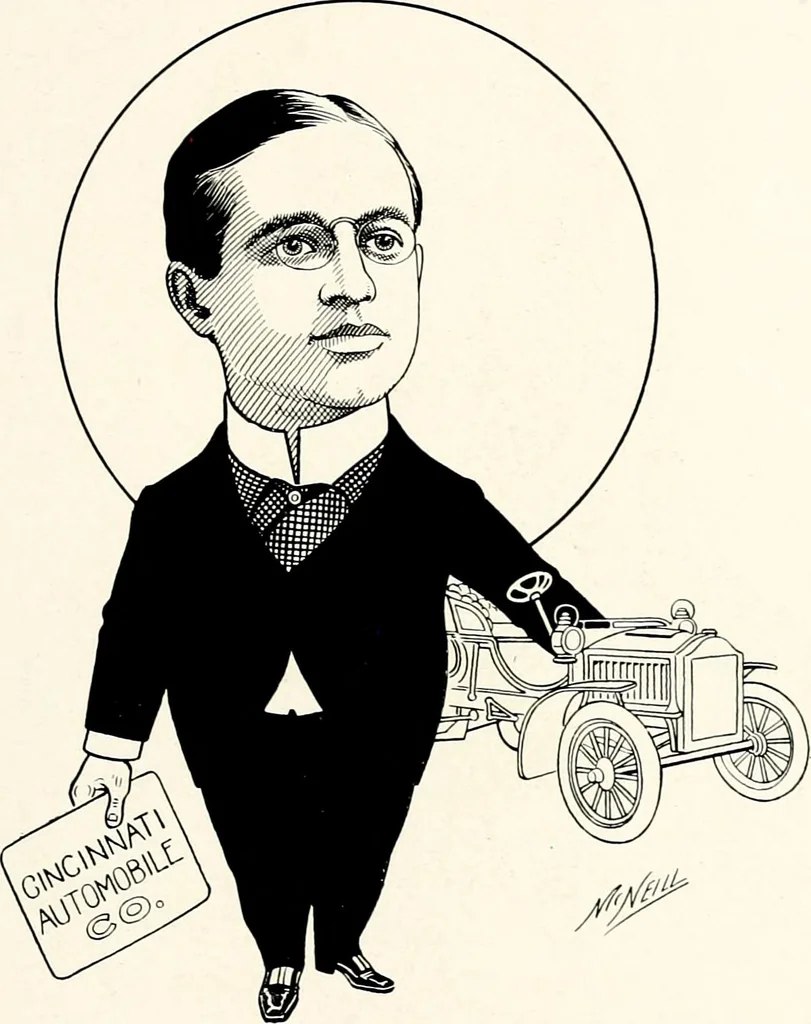 An illustration from A gallery of pen sketches in black and white of "Cincinnatians as we see 'em", 1905, leaf 50