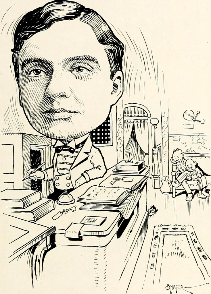 An illustration from A gallery of pen sketches in black and white of "Cincinnatians as we see 'em", 1905, leaf 60
