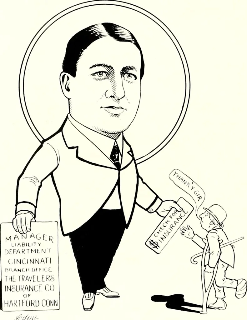 An illustration from A gallery of pen sketches in black and white of "Cincinnatians as we see 'em", 1905, leaf 61