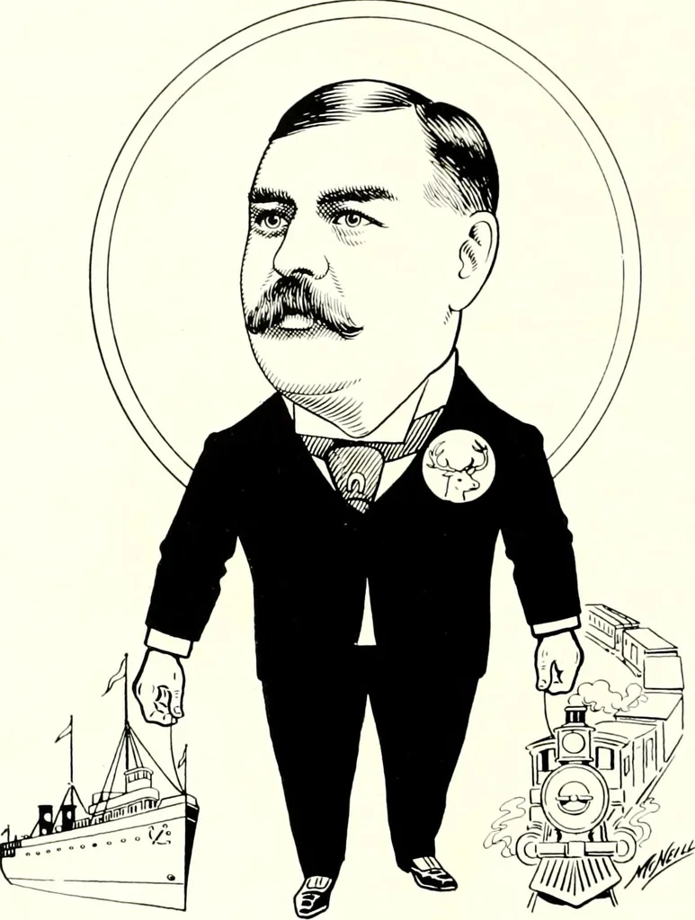 An illustration from A gallery of pen sketches in black and white of "Cincinnatians as we see 'em", 1905, leaf 63