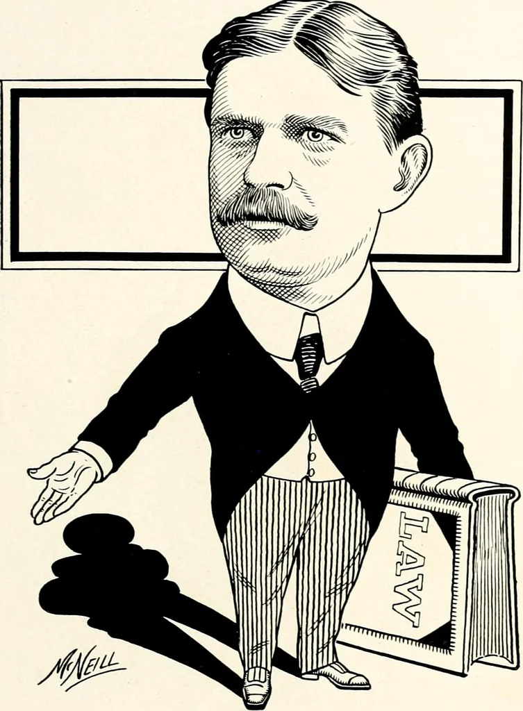 An illustration from A gallery of pen sketches in black and white of "Cincinnatians as we see 'em", 1905, leaf 64