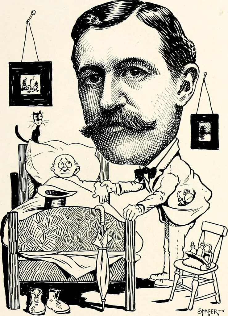 An illustration from A gallery of pen sketches in black and white of "Cincinnatians as we see 'em", 1905, leaf 66