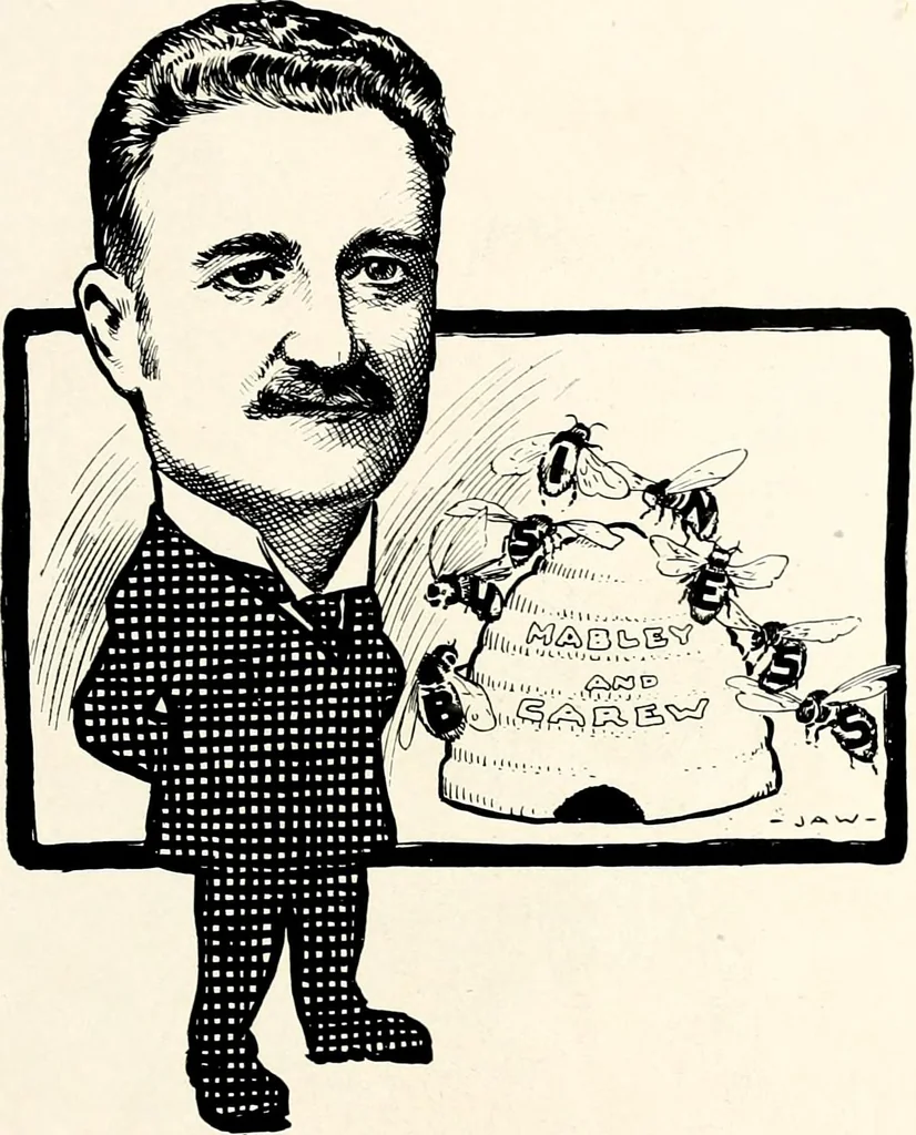 An illustration from A gallery of pen sketches in black and white of "Cincinnatians as we see 'em", 1905, leaf 68
