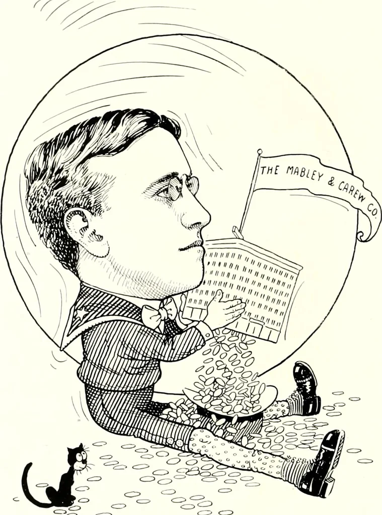 An illustration from A gallery of pen sketches in black and white of "Cincinnatians as we see 'em", 1905, leaf 69