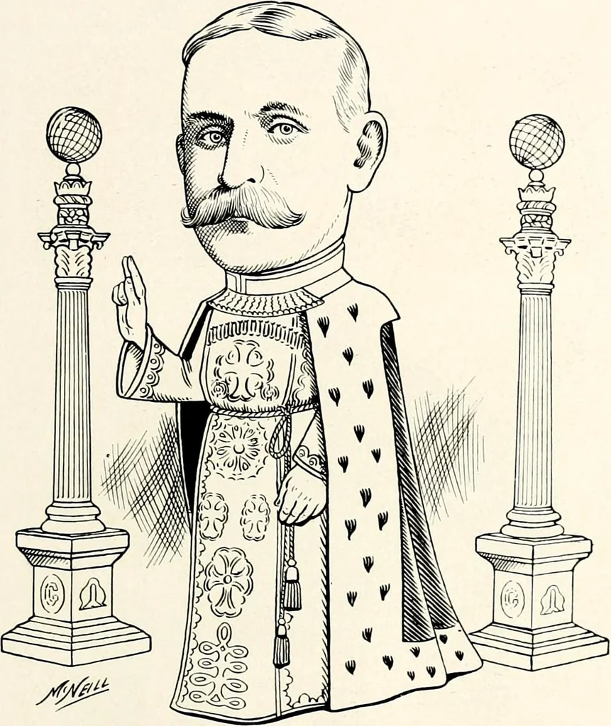 An illustration from A gallery of pen sketches in black and white of "Cincinnatians as we see 'em", 1905, leaf 72