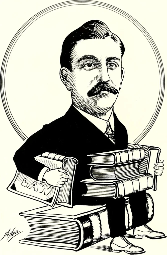 An illustration from A gallery of pen sketches in black and white of "Cincinnatians as we see 'em", 1905, leaf 73