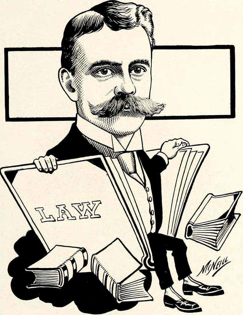 An illustration from A gallery of pen sketches in black and white of "Cincinnatians as we see 'em", 1905, leaf 80