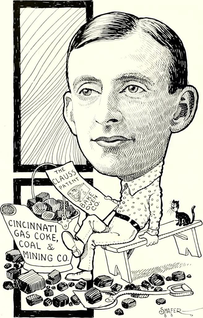 An illustration from A gallery of pen sketches in black and white of "Cincinnatians as we see 'em", 1905, leaf 81