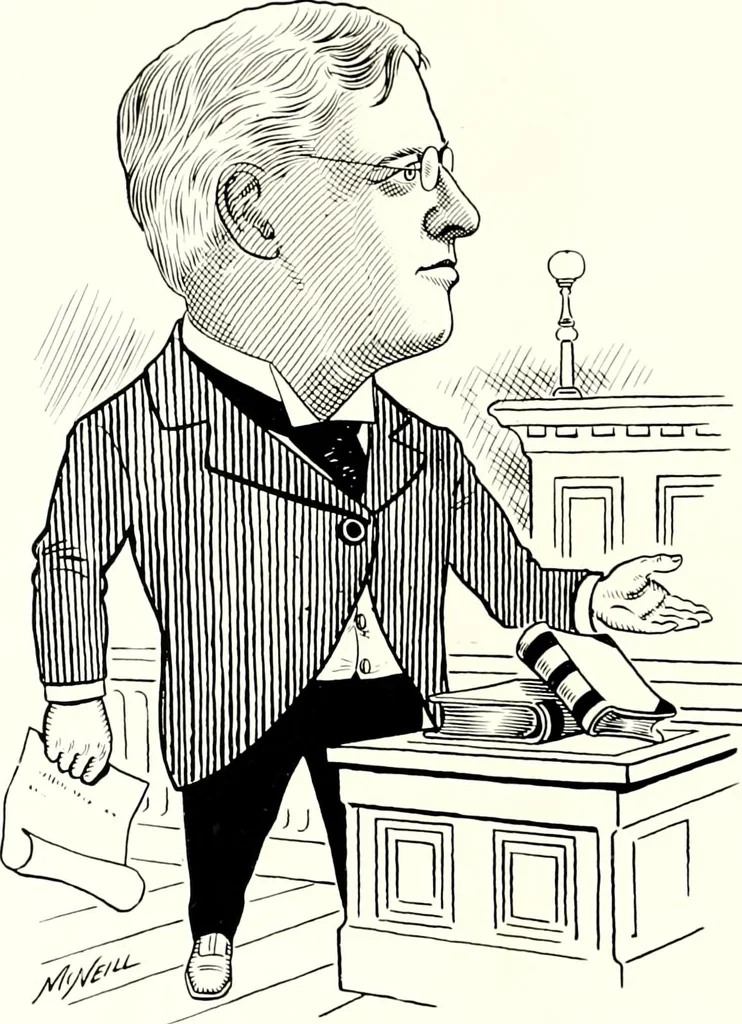 An illustration from A gallery of pen sketches in black and white of "Cincinnatians as we see 'em", 1905, leaf 83