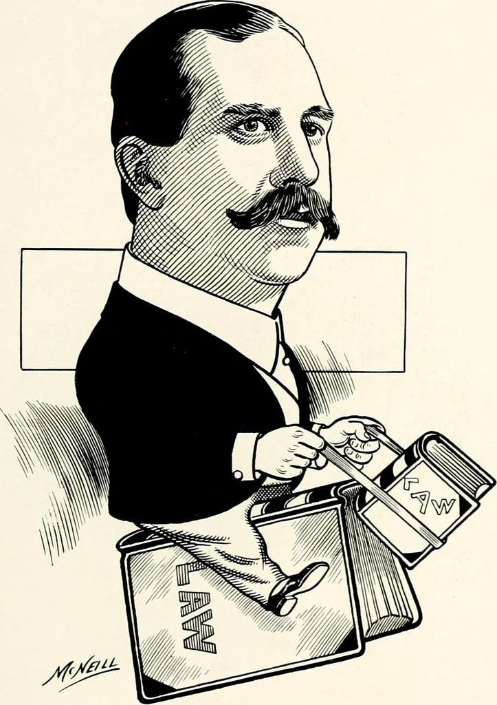 An illustration from A gallery of pen sketches in black and white of "Cincinnatians as we see 'em", 1905, leaf 84