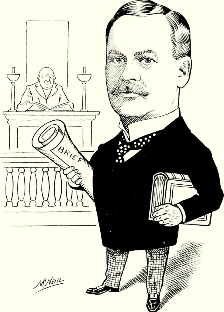 An illustration from A gallery of pen sketches in black and white of "Cincinnatians as we see 'em", 1905, leaf 85