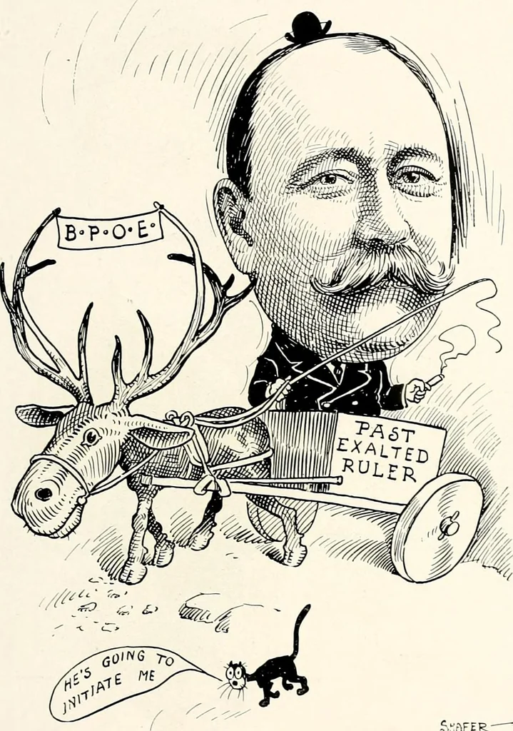 An illustration from A gallery of pen sketches in black and white of "Cincinnatians as we see 'em", 1905, leaf 86