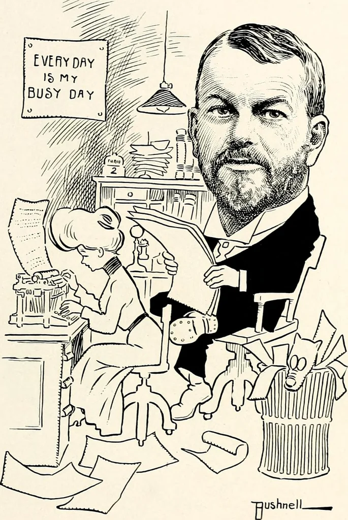 An illustration from A gallery of pen sketches in black and white of "Cincinnatians as we see 'em", 1905, leaf 96