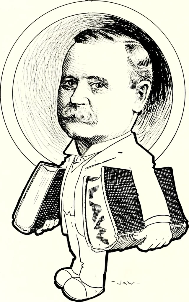 An illustration from A gallery of pen sketches in black and white of "Cincinnatians as we see 'em", 1905, leaf 97