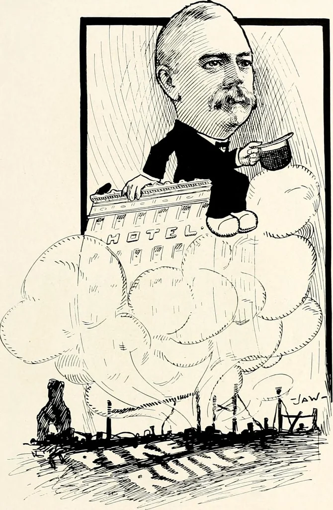 An illustration from A gallery of pen sketches in black and white of "Cincinnatians as we see 'em", 1905, leaf 98