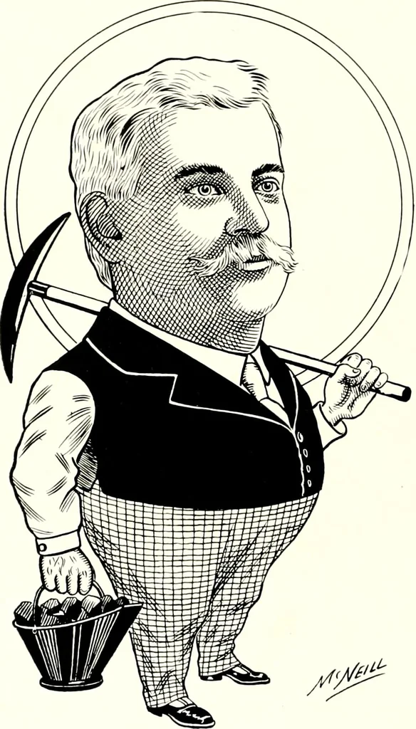An illustration from A gallery of pen sketches in black and white of "Cincinnatians as we see 'em", 1905, leaf 99
