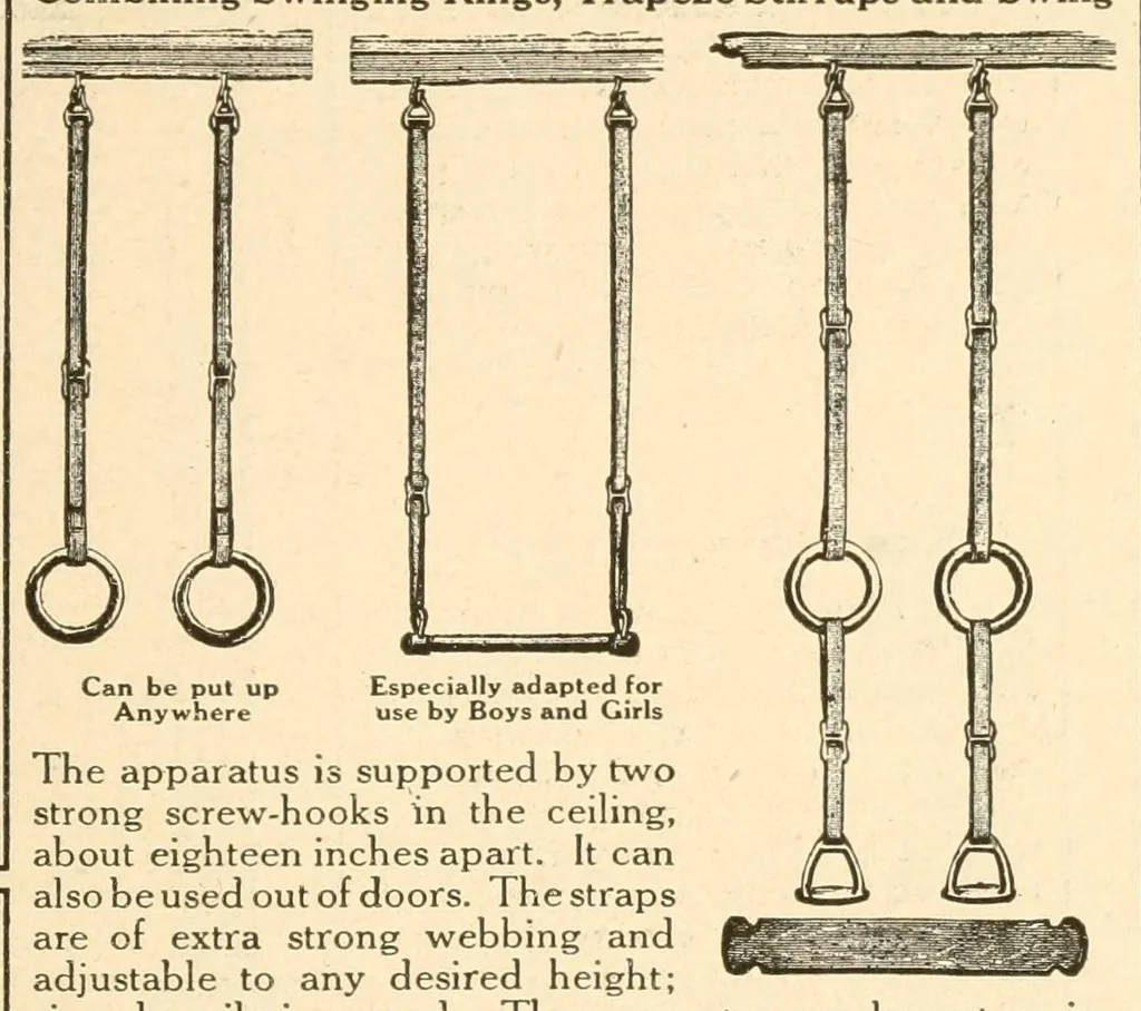 An illustration from The games of drawing room hockey, tether ball, hand tennis, garden hockey, volley ball, basket goal, lawn hockey, wicket polo, hand polo, golf croquet, clock golf, laws of badminton, 1914, leaf 85