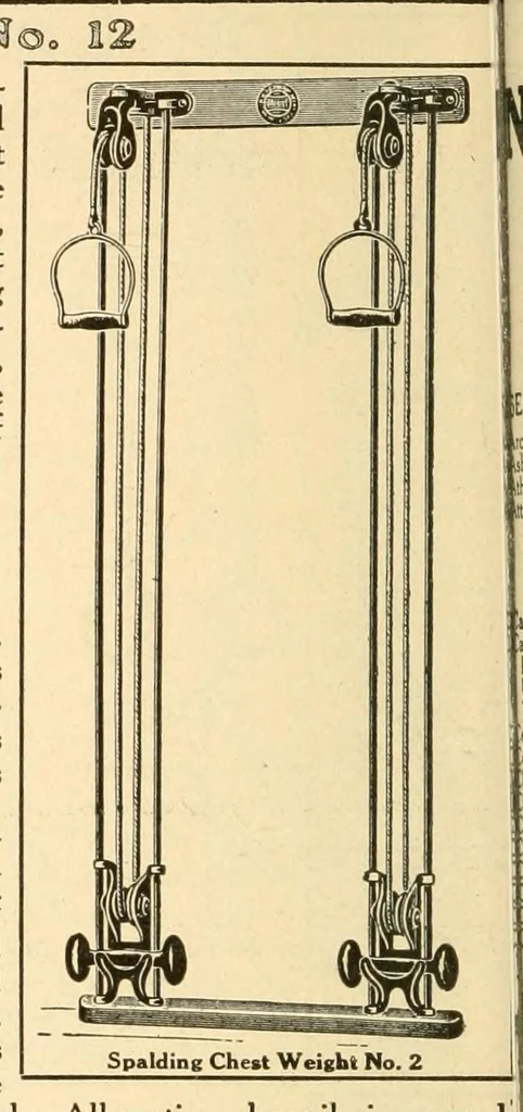 An illustration from The games of drawing room hockey, tether ball, hand tennis, garden hockey, volley ball, basket goal, lawn hockey, wicket polo, hand polo, golf croquet, clock golf, laws of badminton, 1914, leaf 86