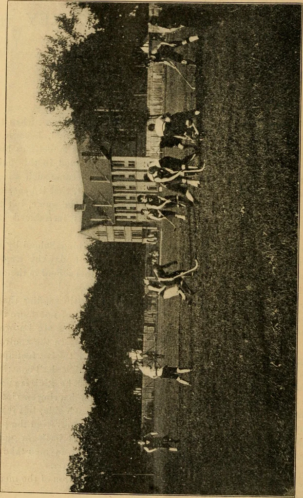 An illustration from The games of lawn hockey, tether ball, squash ball, golf-croquet, 1900, leaf 11