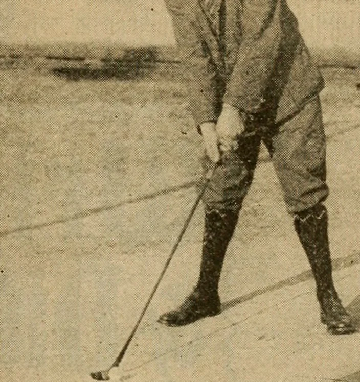 An illustration from The games of lawn hockey, tether ball, squash ball, golf-croquet, 1900, leaf 42